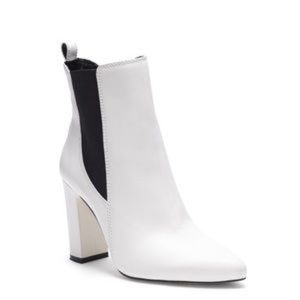 Vince Camuto White Pointed Toe Booties